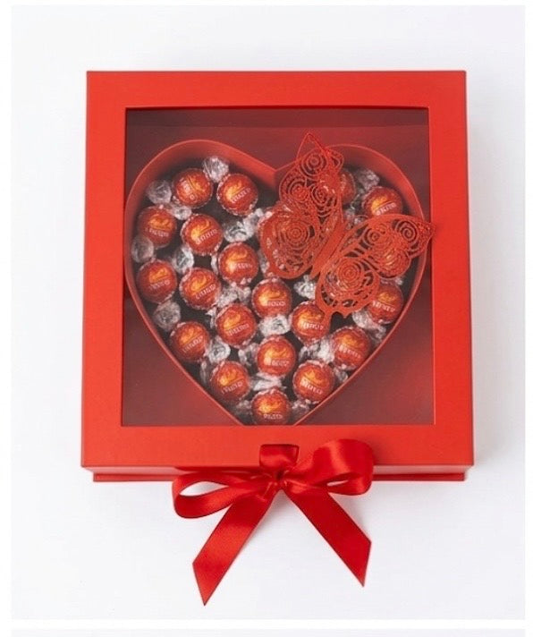 Elegant Heart-Shaped Ferrero Rocher Gift Box with Decorative Butterfly