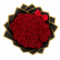 Luxury Red Rose Bouquet – Black & Gold Wrapped